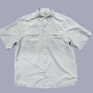 Realtree Fishing Outdoors Vented Light Blue Button Down Shirt Men's Size Large